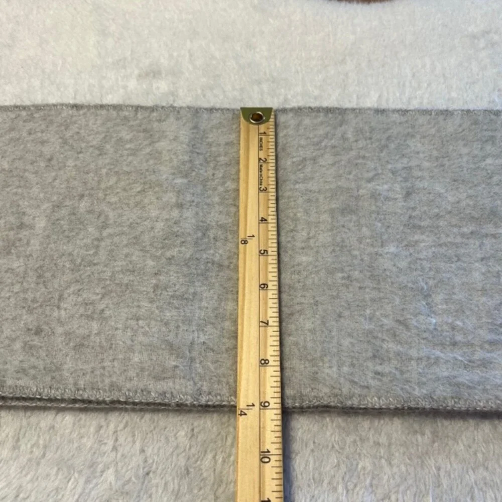 Alpaca Gray Fringed Hem Alpaca Wool Scarf One Size
